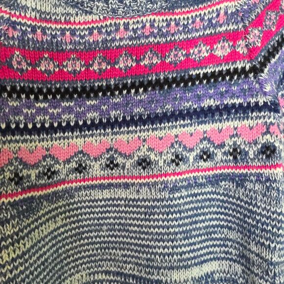 Design History Cozy Multicolored, Patterned Crew Neck Sweater - Girl's Size 6X - Picture 4 of 8